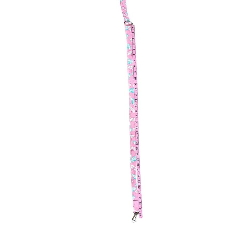 Pink & Teal Floral Dog Leash 45" Long Durable Cotton Fabric With Metal Clip
